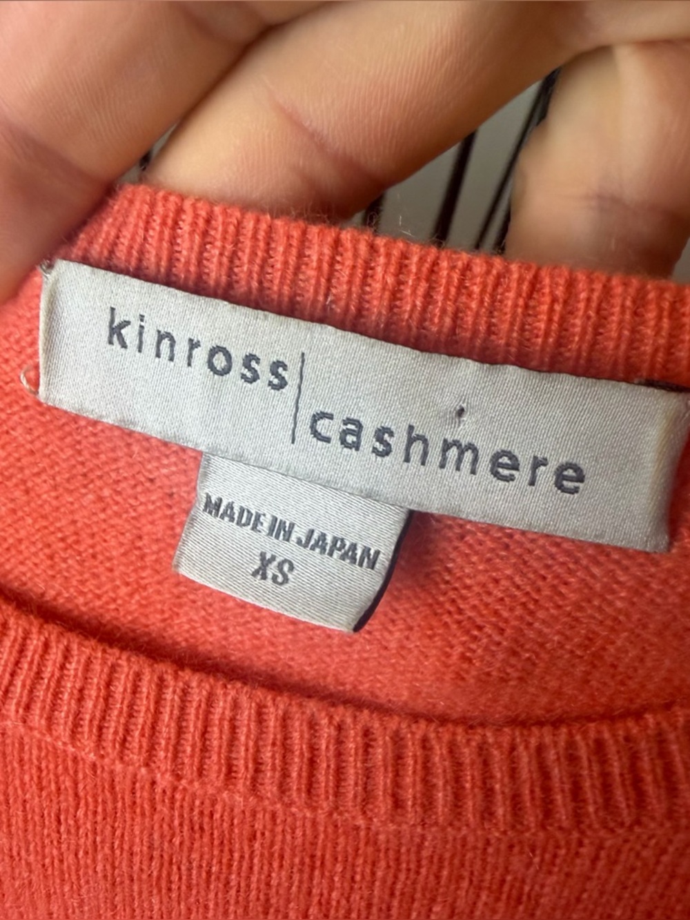 KINROSS Cashmere Short Sleeve Sweater Top Coral Orange XS